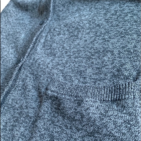 District Made Heather Cardigan Sweater with Pockets Gray White Button Down - Picture 6 of 9